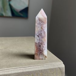 Small Druzy Flower Agate Tower ( H4” ) firm on price 