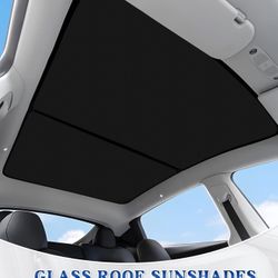 Tesla Model Y Roof Sunshades, 2 in 1 Ice Crystal Sunshade for Tesla Model Y 2021-2023 2024 2025 with Triangular Sun Shades UV/Sun Protection Heat Insu