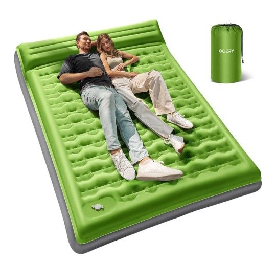 OGERY Sleeping Pad for Camping, 6" Extra-Thick Reinforced Camping Sleeping Pad with Pillows & Built-in Foot Pump, Ultralight Self Inflating Air Mattre