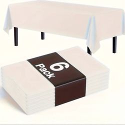 Halloween, Chrismas, 6pcs Square Disposable Vinyl Tablecloths - Reusable, Leak-Proof, Wrinkle-Resistant Table Covers for Parties, Weddings, Birthdays,
