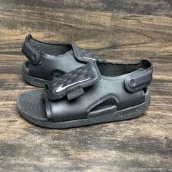 Nike Sunray Adjust 5 Blue Hook & Loop Black Sandals Child's Sz 7C AJ9077-001