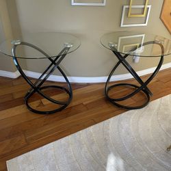 Glass End Table Set