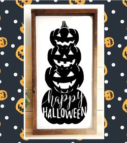 Halloween trick or treat wood wall signs