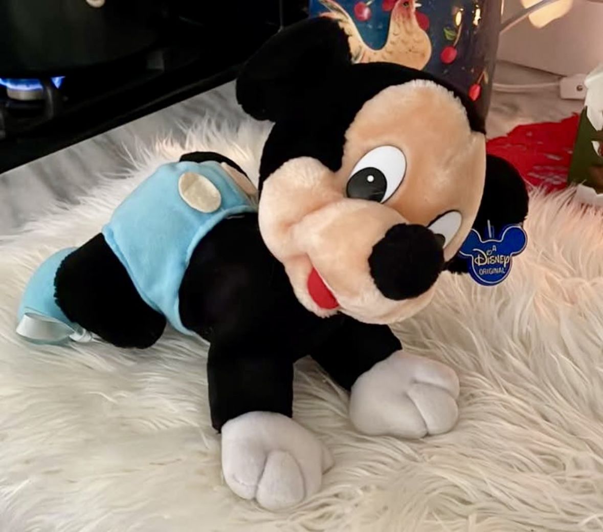 NWT Vintage 1984 Disneyland Disney World Mickey Mouse Crawling Baby Stuffed Plush