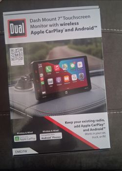 Dual Dash mount 7" Touchscreen monitor with wireless Apple car play and Android Brand new In the box
