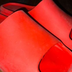 Red Yeezy Slides 