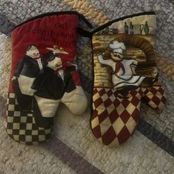 Two Oven Mitts