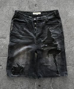 Ripped Denim Jorts