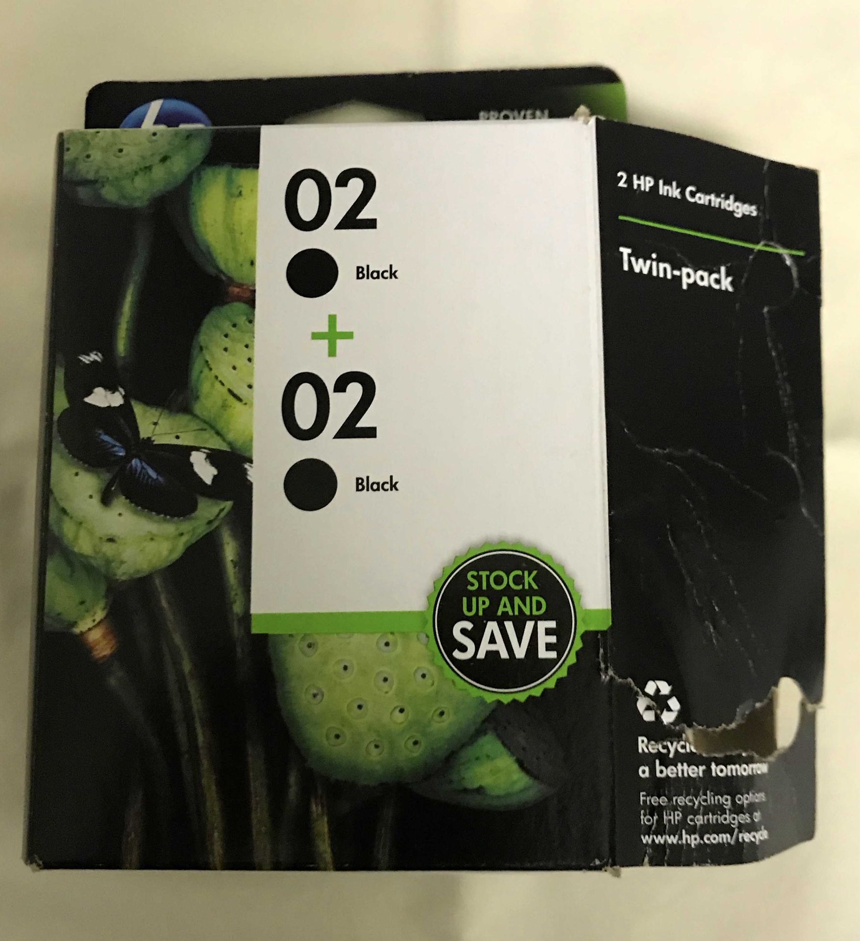 HP 02 Twin-Pack Black Ink Cartridge - HP Product Number C9500FN