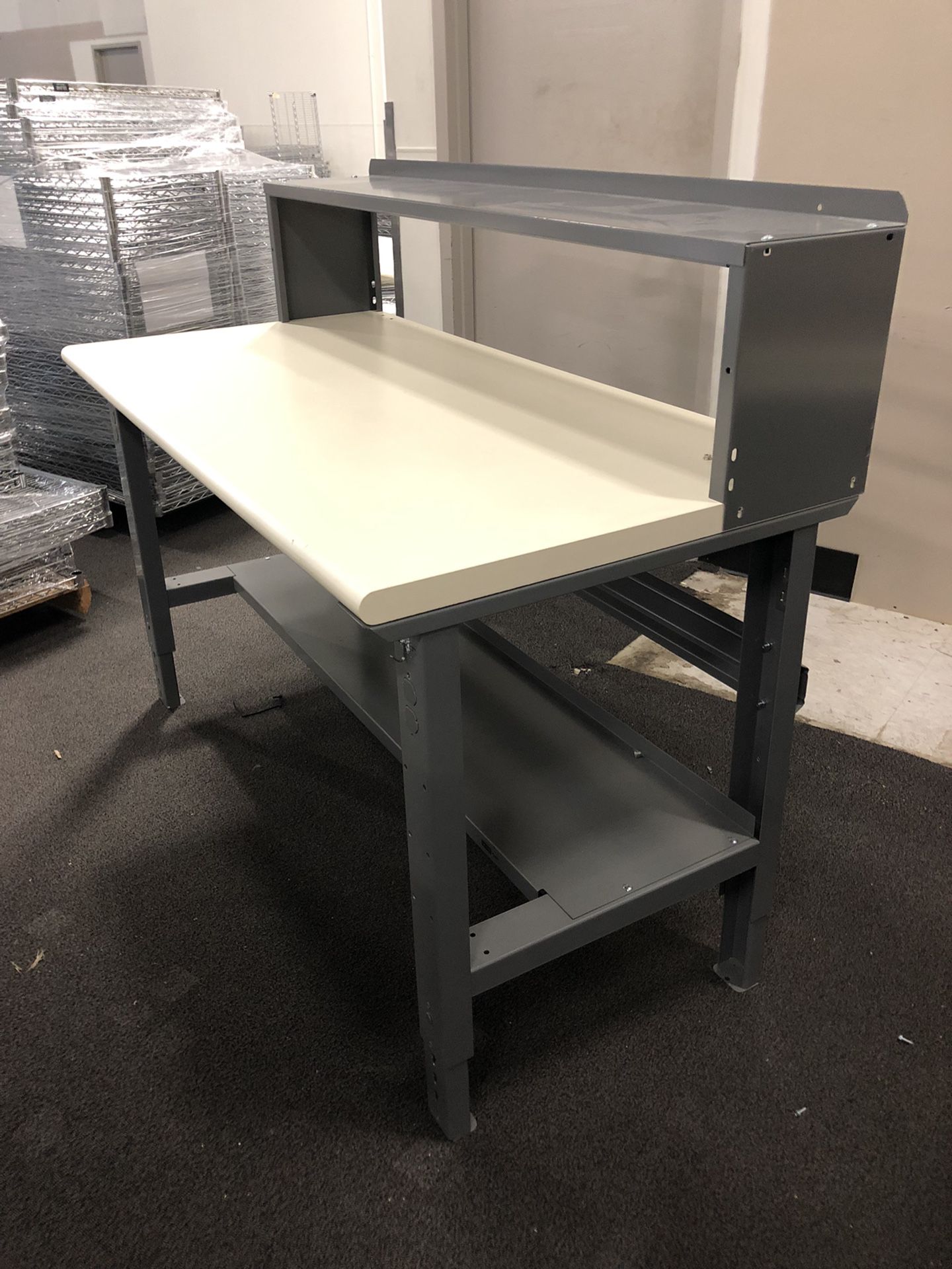 Industrial Workbench - Steel Frame Uline 5’ Packing Table