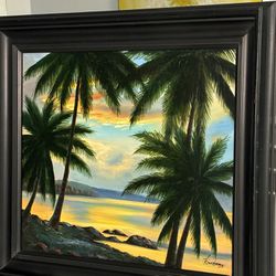 Highwaymen Style Oil On Canvas Painting Framed