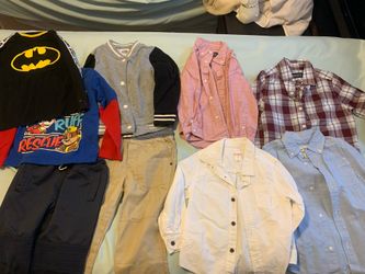 Boys Shirt Size 4 Jacket Size 5 Pant Size 5m4 & 5 And Shirts Size 3/4
