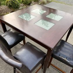 Kitchen table with 6 chairs, dark brown
