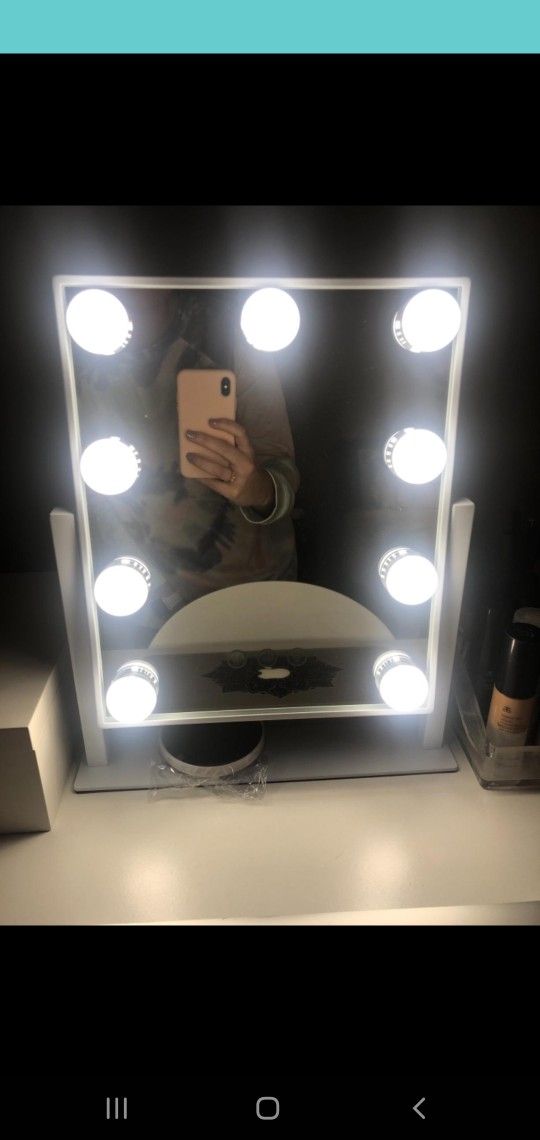 Hollywood Mirror with Light Large Lighted Makeup Mirror Vanity Makeup Mirror Smart Touch Control 3Colors Dimable Light