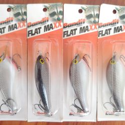 4 Packs Bandit Flat Maxx Shallow Series - FMS176 - Color: Silver Minnow Sparkle -  Fishing Lures - NOS - Discontinued
