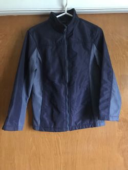 Cherokee Boys Sz L(12/14) Blue Full Zip Fleece Lining Front Pocket Jacket