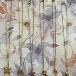 Stainless Steel Gold Color Charm Necklaces/ Perfect Gift Ideas