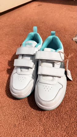 Reebok Kids Sneakers White Teal Velcro size 1