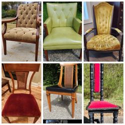 Multiple Vintage Chairs of Various Styles