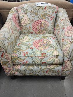 Floral Upholstered Accent Armchair