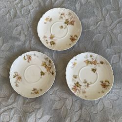 Set of 3 Haviland Limoges France Tea Saucers