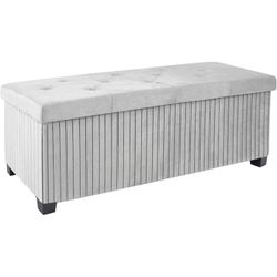 Storage Ottoman Bench, 43" Ottoman with Legs, Velvet (Grey)