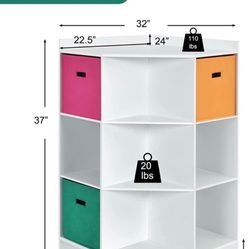 White corner bookshelf 