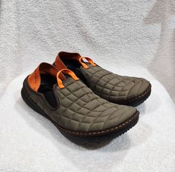 MERRELL Mens Hut Moc Shoes, Size 10, Olive Green, Quilted Slip On Comfort