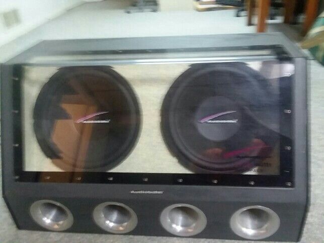 Audiobahn 2x12in Subs 800w Bandpass Box Speakers Car Audio