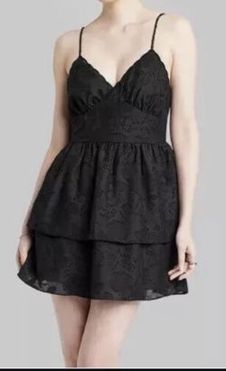 NWT Wild Fable Black Ruffle Tiered Shirt size LARGE Adjustable Strap