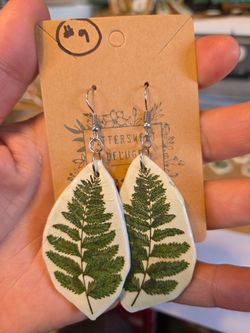 Handmade Large Fern Leaf earrings