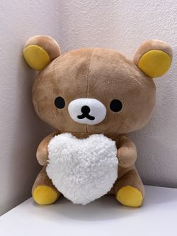 San-X Rilakkuma White Fluffy Heart Plush