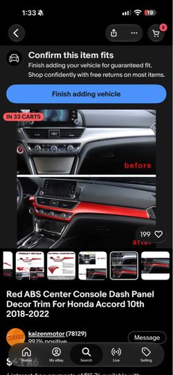Dash cover for 10th gen accord 2018-2022