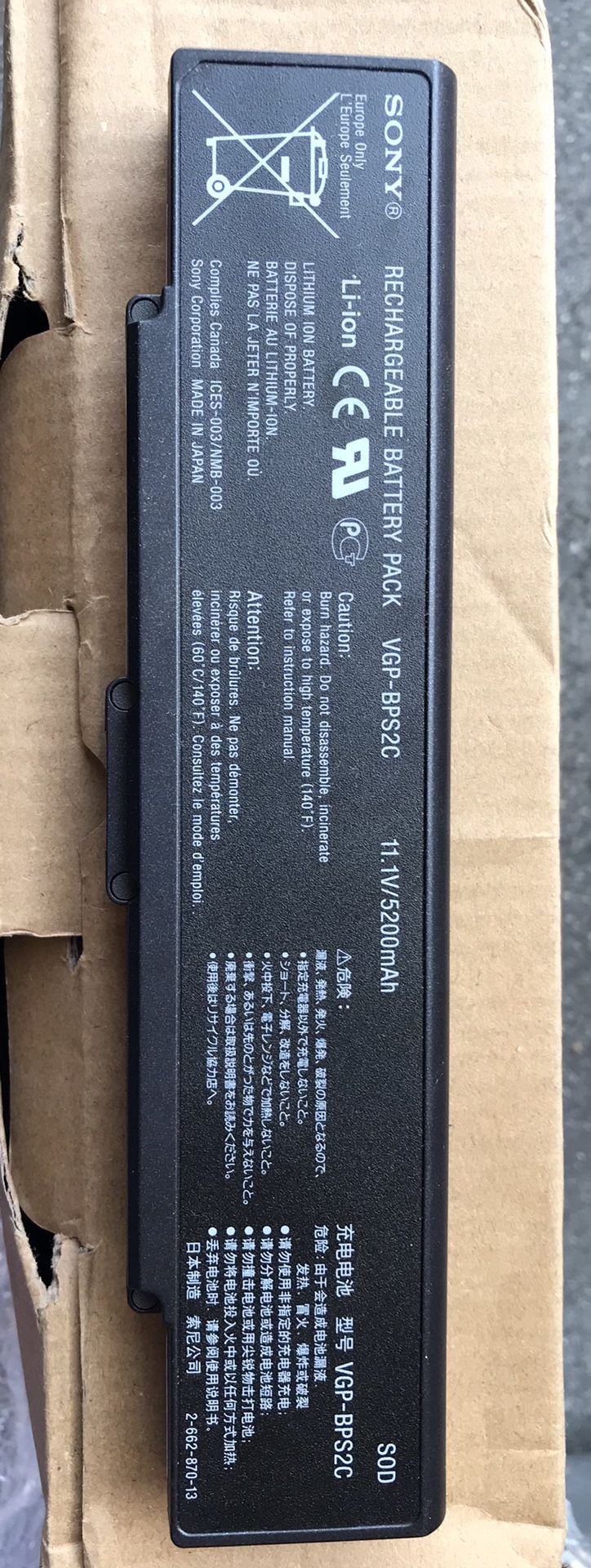 sony rechargeable battery pack VGP-BPS2C