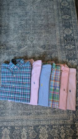 Bundle of 6 Authentic Ralph Lauren button down long sleeve shirts