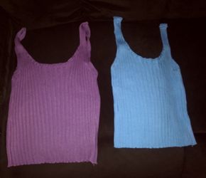 blue and purple Tank Tops