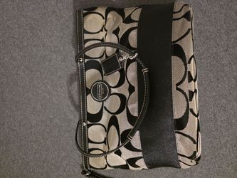 Coach Signature Stripe Zip Tote Bag