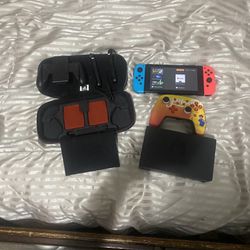 nintendo switch with everything (no charger and extra controller)