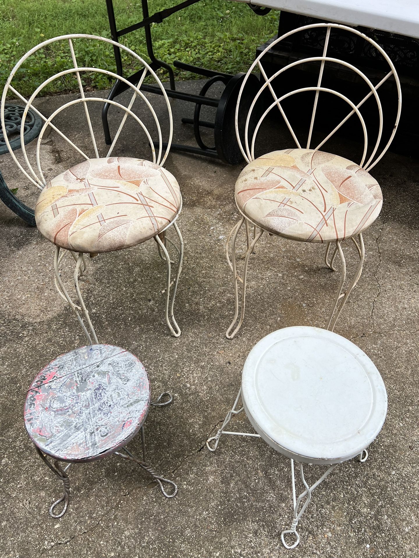 Vintage Wrought Iron Chairs & Tables