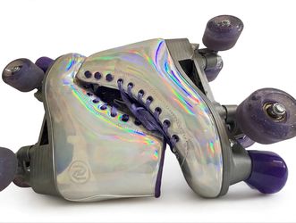 JajaHoho Holographic Quad Roller Skates - Women's Size 7 - Like New