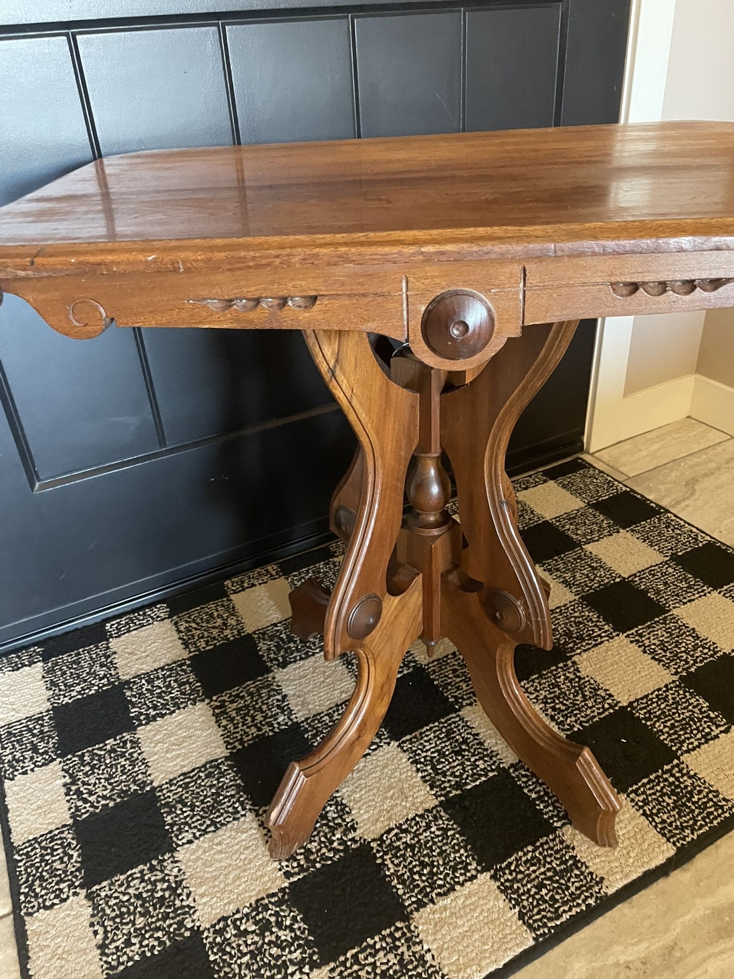 Vintage/antique solid wood carved side table