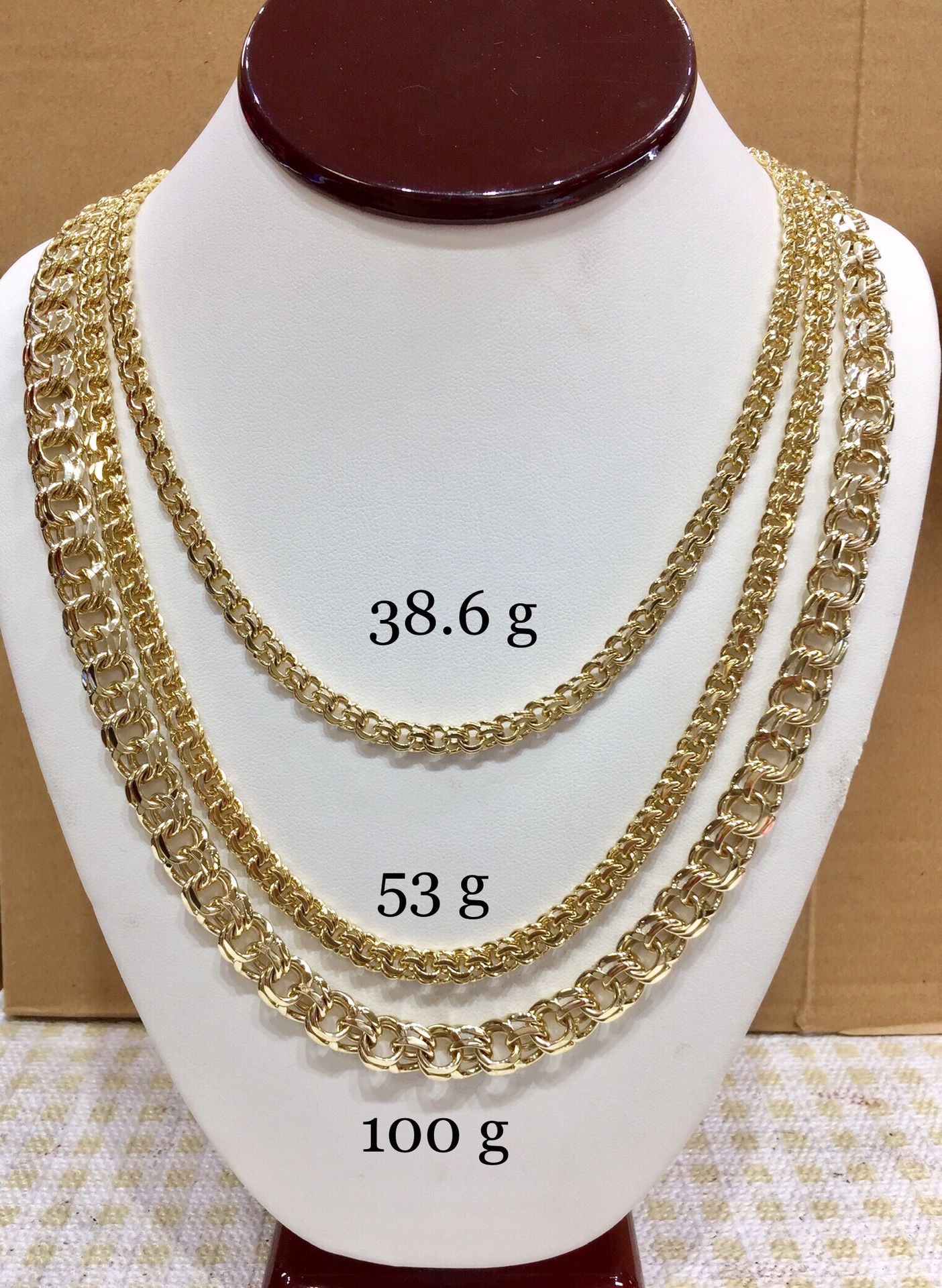 10 Karat Gold Chino links chain handmade 26 inches and 24 inches #ch107TD