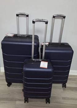 New. Dark Blue. Hardshell Luggage, Travel Bags,TSA Lock, Spinner Wheels. 22"-$30, 26"-$40, 30"-$50
