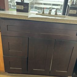 Vanity Drawer Base 36” Espresso Shaker 