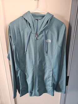 THE NORTH FACE Women's Teal Soft Shell Full Zip Hoodie XL
