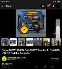 55% off 9400 watt generator electric start