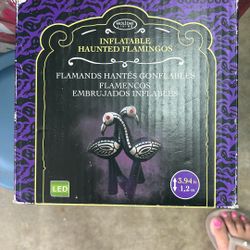 Inflatable Haunted Flamingos 