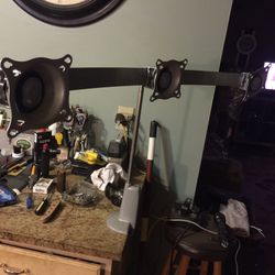 Three Monitor desk arm mount