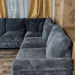 4 piece corduroy sectional couch 