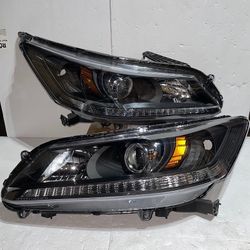 LA Zona Auto Parts 13 to 15 Honda Accord 4 door sedan Projector Headlights Luces Micas Calaveras Faros Focos 